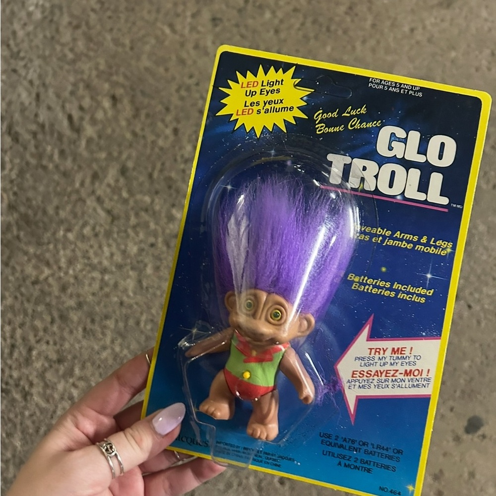 Glo Troll – Good Luck Troll (LED Light-Up Eyes) 1990s vintage